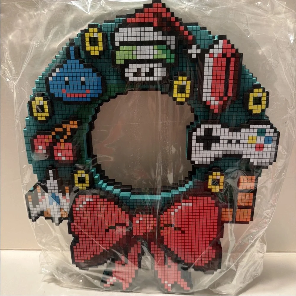 Think Geek Christmas Wreath 8bit LED Lighted 2011 Retro Video Game NEW SEALED